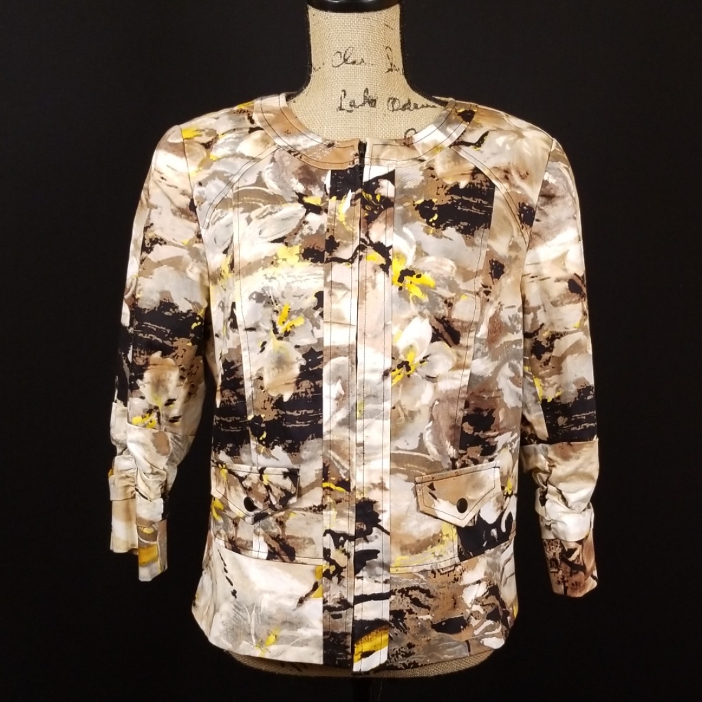 Coldwater Creek Zip Rouched 3/4sleeve D4:5:719
